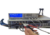 Using Hi-pot tester to test withstand voltage values.